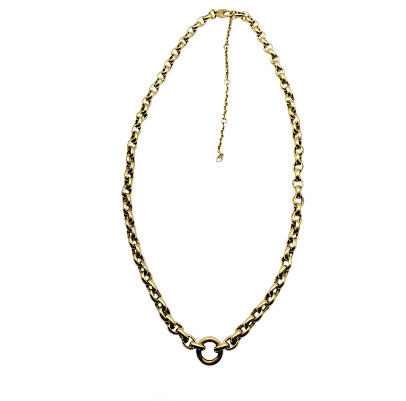 14K SOLID GOLD ADJUSTABLE PUFFY ROLO CHAIN (18-22")