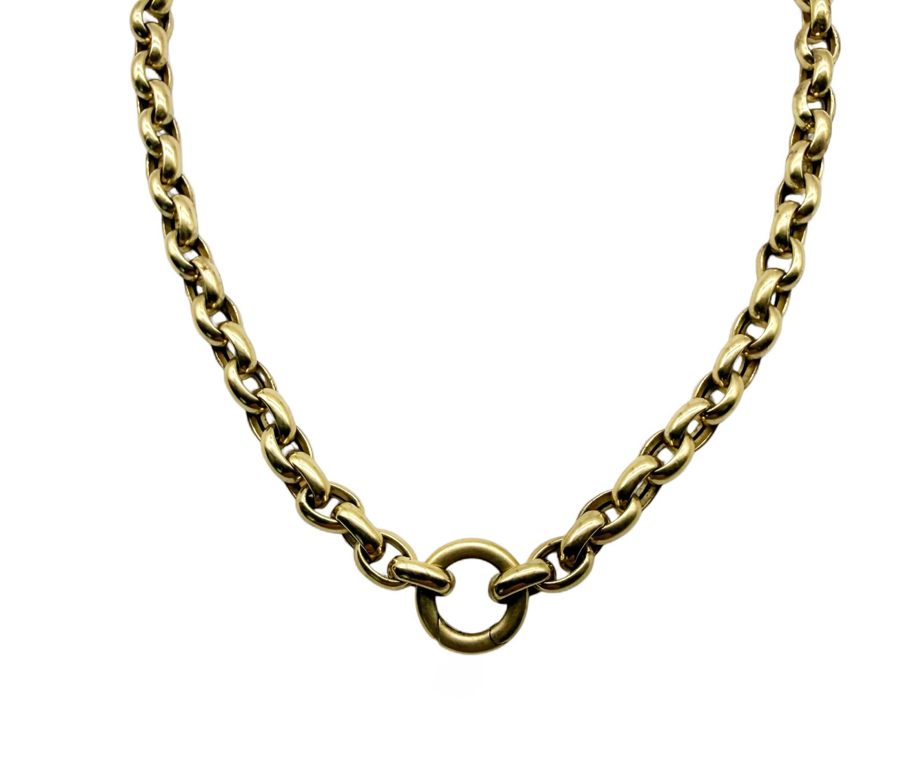 14K SOLID GOLD ADJUSTABLE PUFFY ROLO CHAIN (18-22")