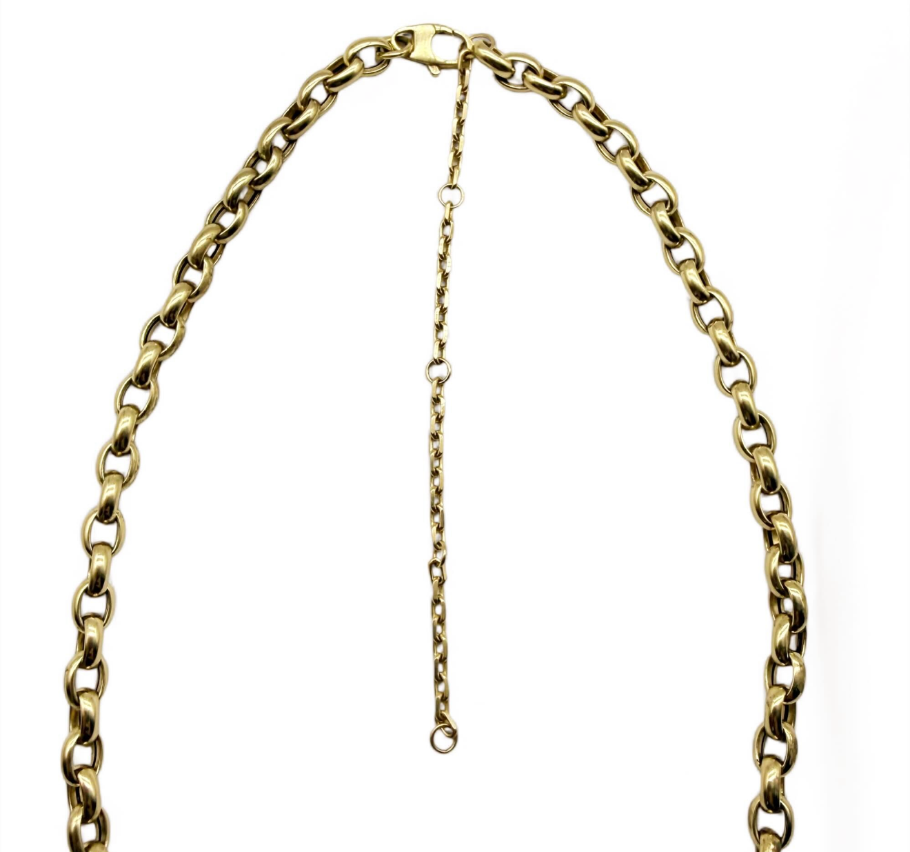 14K SOLID GOLD ADJUSTABLE PUFFY ROLO CHAIN (18-22")
