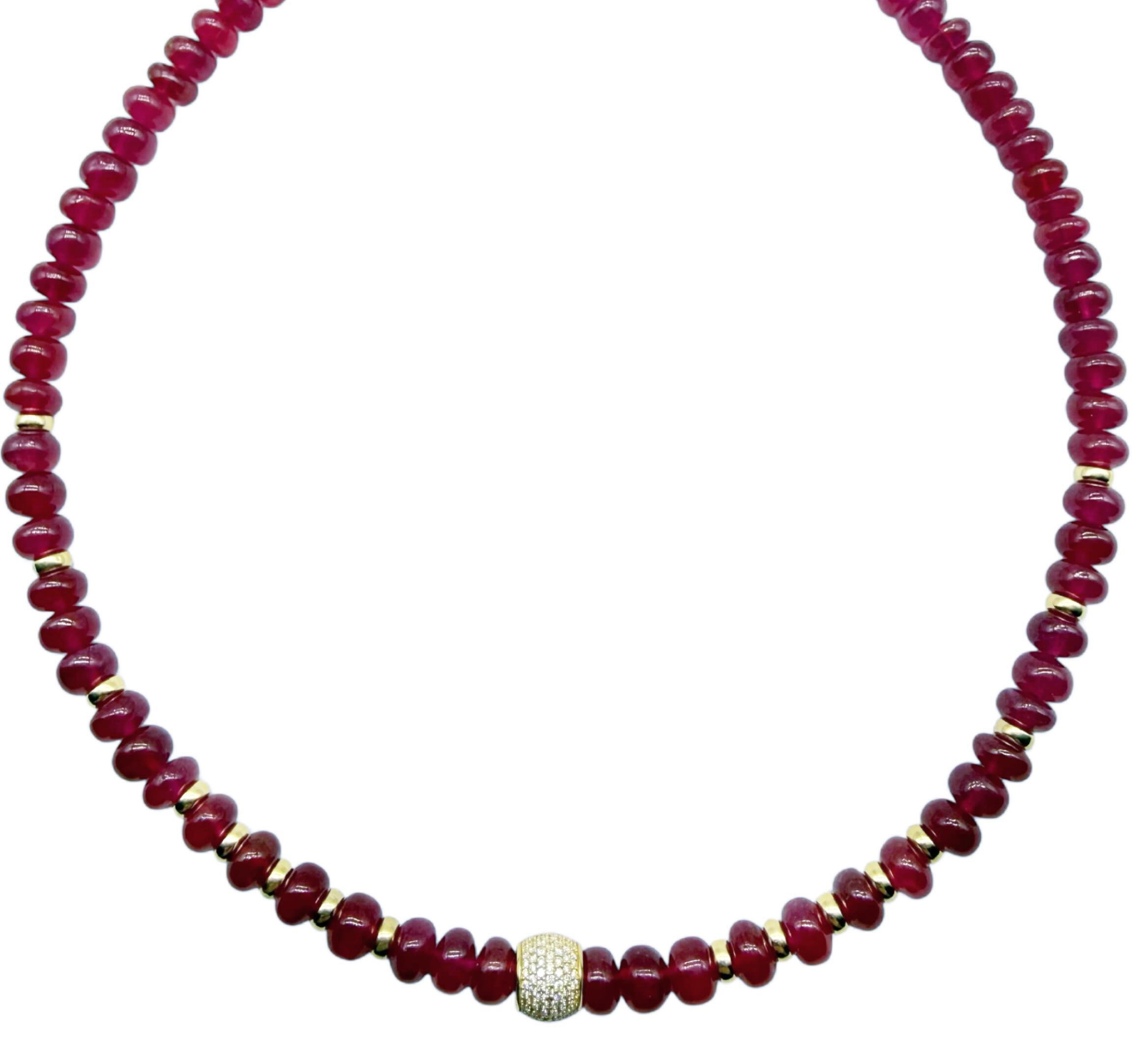 RUBY & DIAMOND BEAD NECKLACE