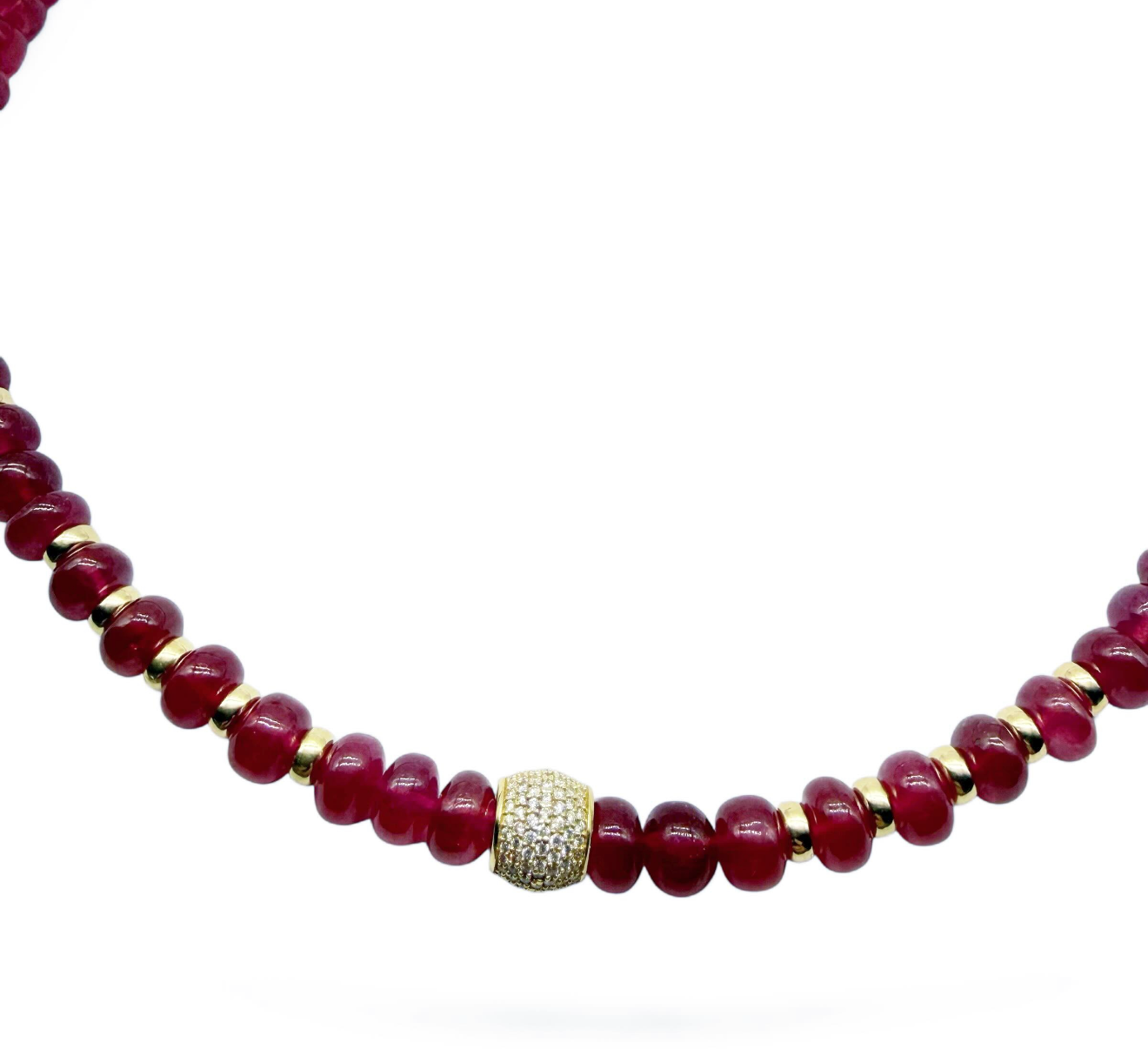 RUBY & DIAMOND BEAD NECKLACE