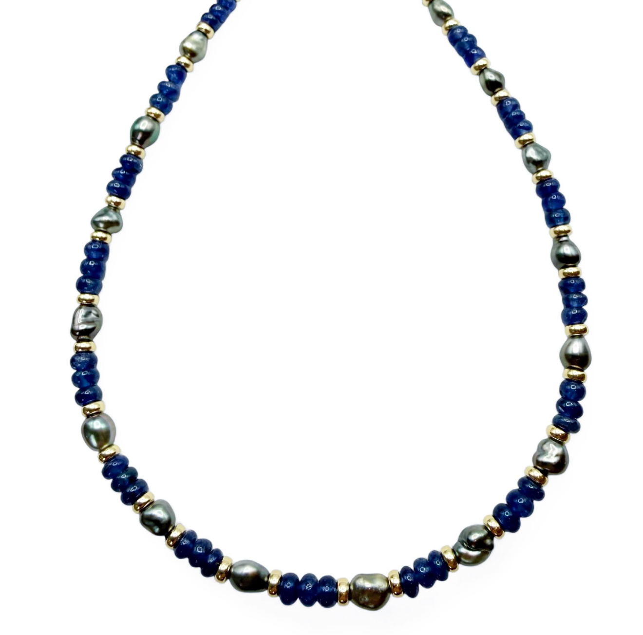SAPPHIRE & TAHITIAN PEARL ANTIQUITY NECKLACE