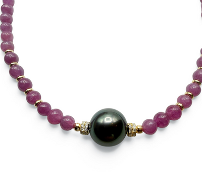 RUBY AND TAHITIAN PEARL NECKLACE
