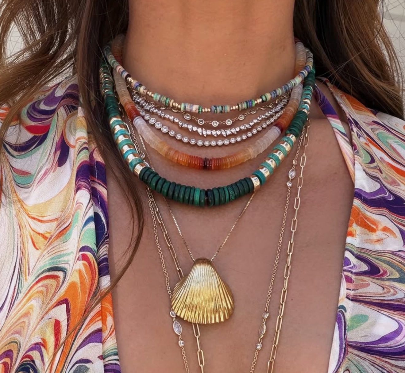 MALACHITE AND OPAL NECKLACE