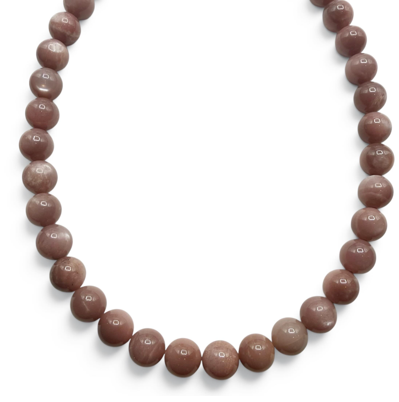 DUSTY ROSE MOONSTONE BEADED NECKLACE