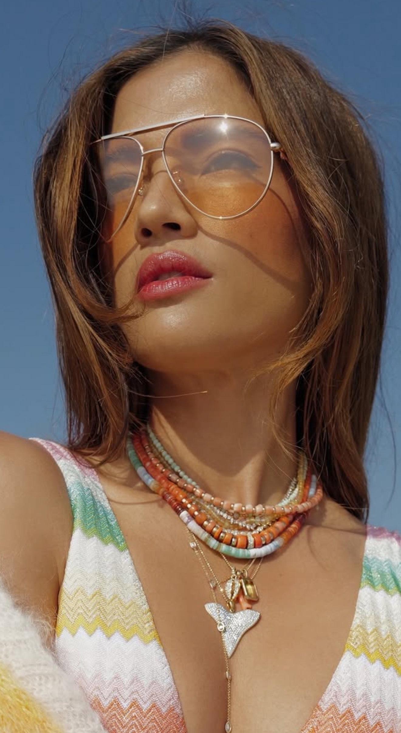 MOMO CORAL NECKLACE WITH 14K GOLD AND DIAMOND BEAD