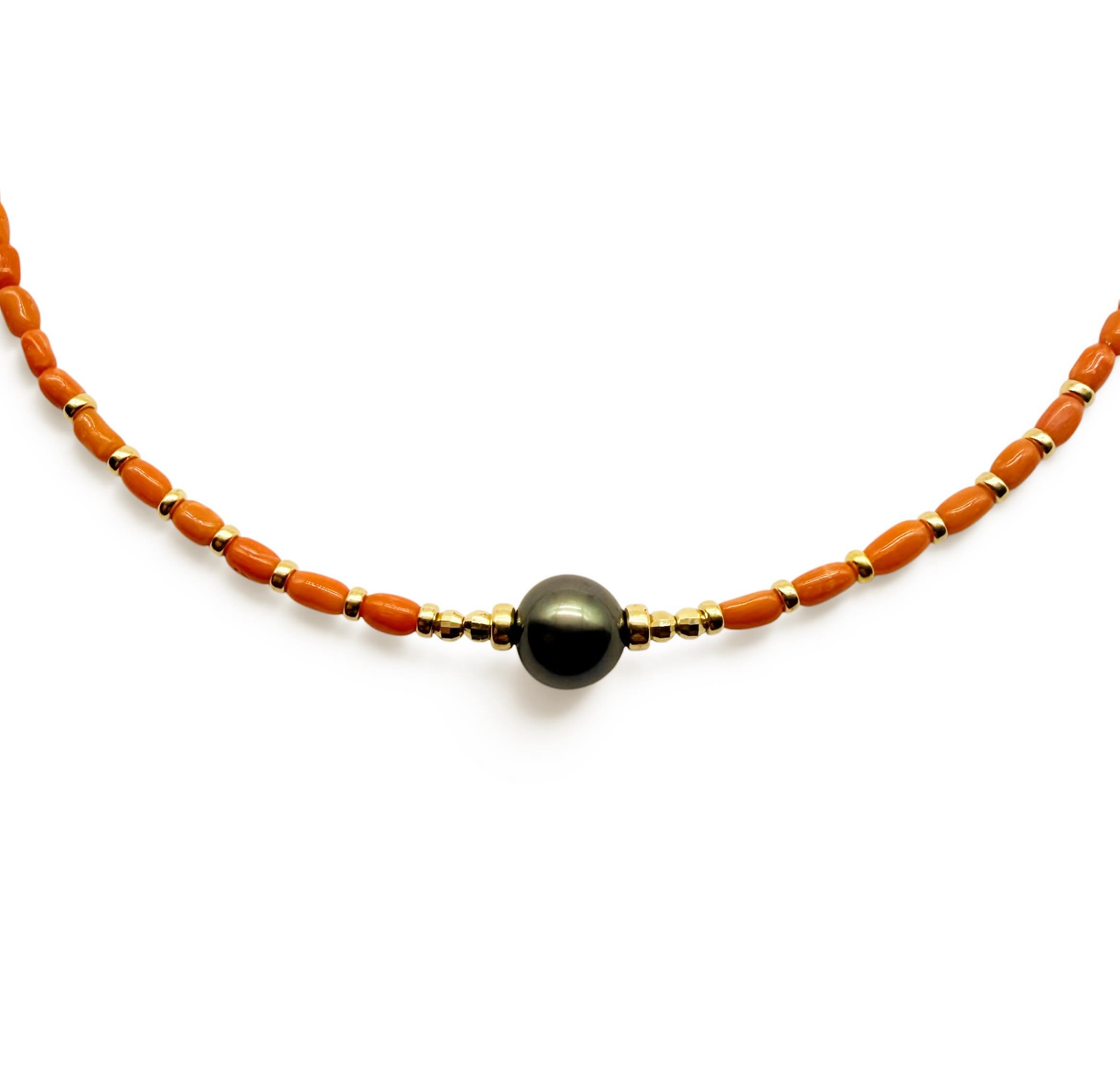 CORAL AND TAHITIAN PEARL NECKLACE