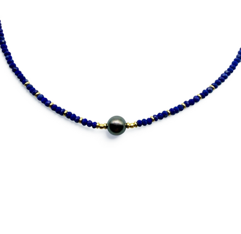 LAPIS AND TAHITIAN PEARL NECKLACE