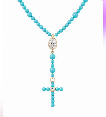 TURQUOISE DIAMOND CUSTOM ROSARY