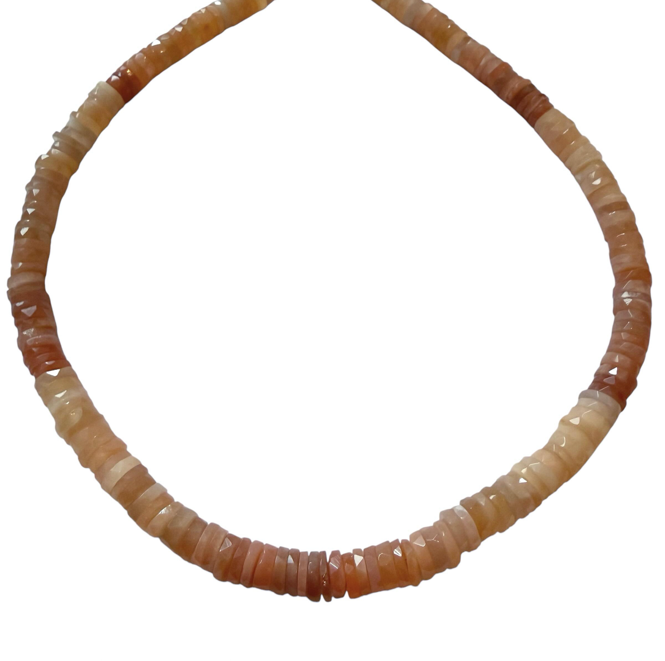 DUSTY ROSE MOONSTONE BEADED NECKLACE