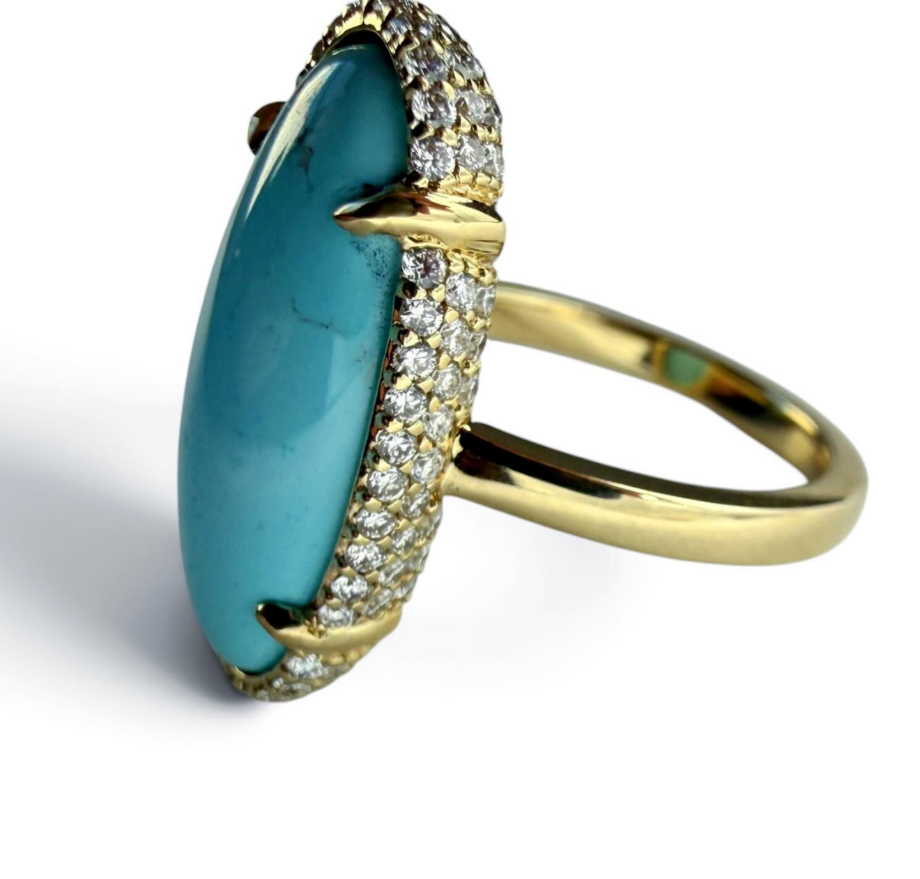 TURQUOISE & DIAMOND GOLDEN HILL RING