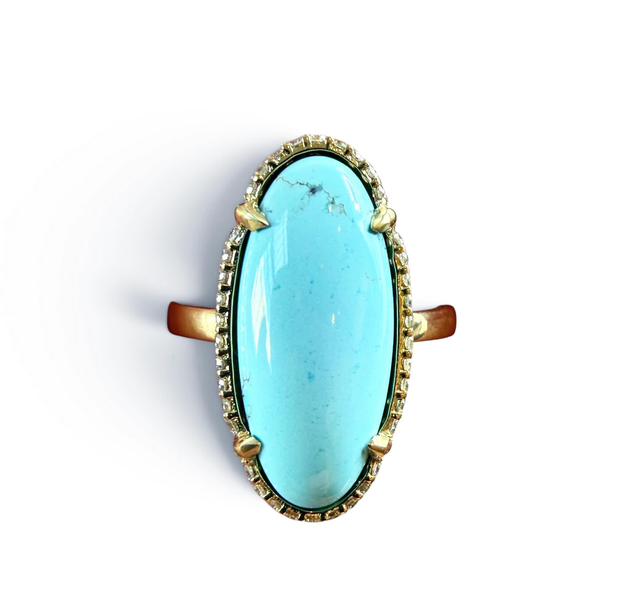 TURQUOISE & DIAMOND GOLDEN HILL RING