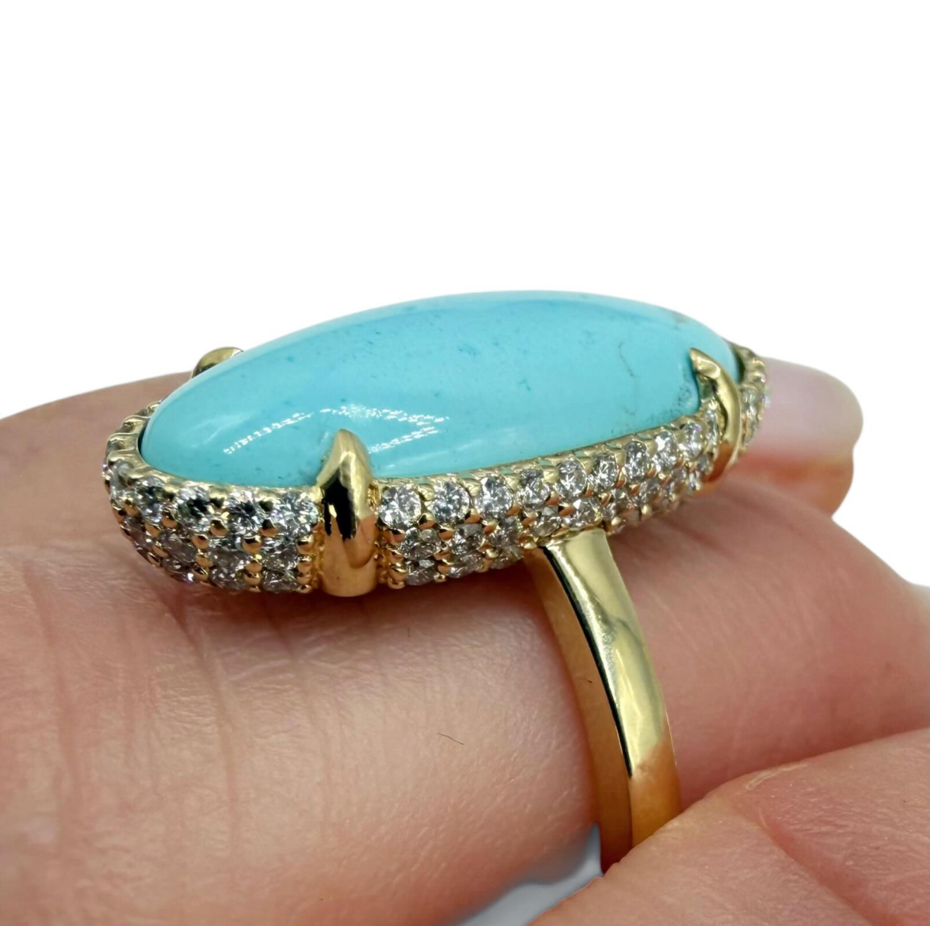TURQUOISE & DIAMOND GOLDEN HILL RING