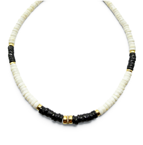 OPAL & BLACK SPINEL NECKLACE