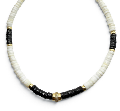 OPAL & BLACK SPINEL NECKLACE
