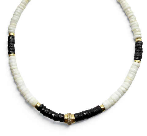 OPAL & BLACK SPINEL NECKLACE