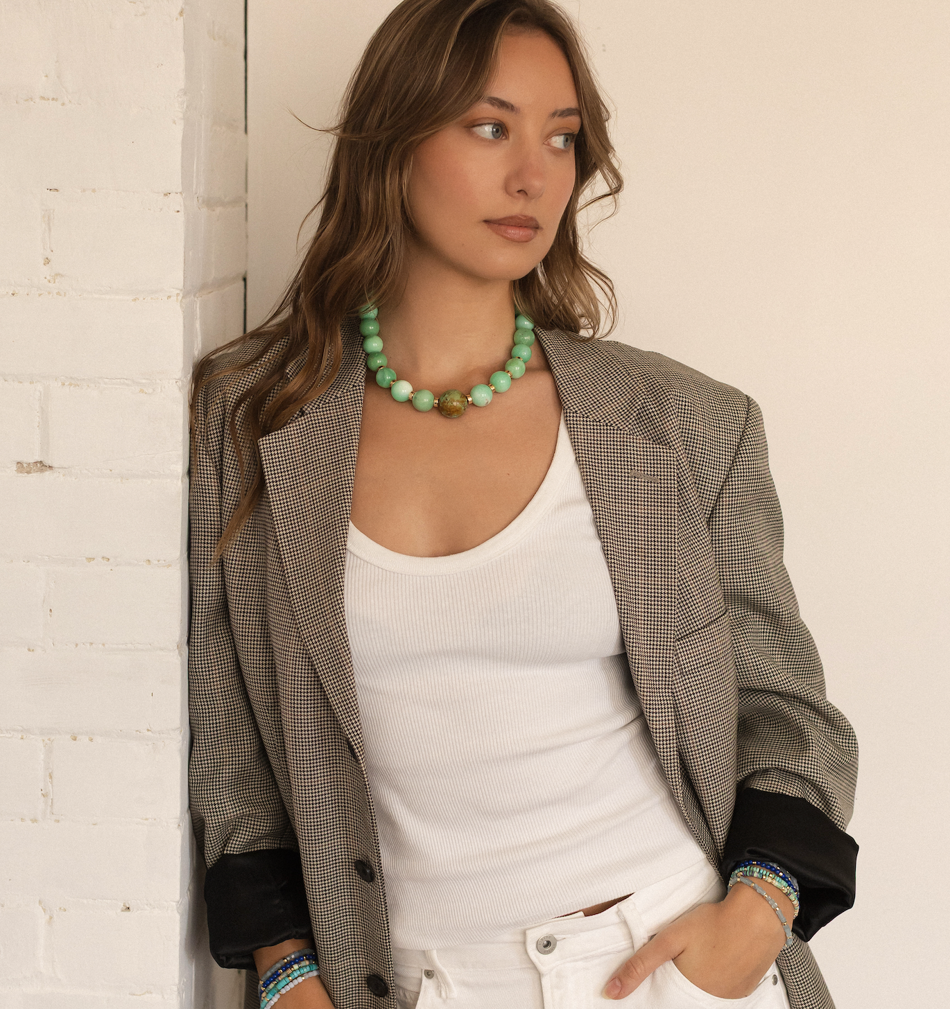 Chrysoprase and Turquoise Gemstone Necklace