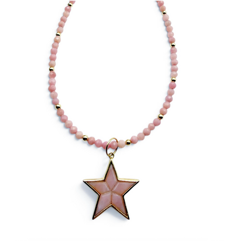 PINK OPAL & STAR NECKLACE