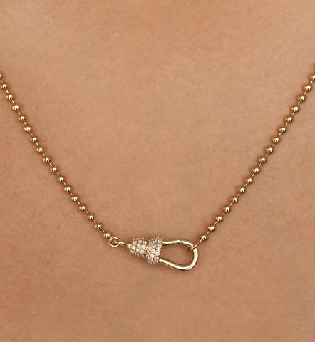 14K GOLD HALO CHAIN WITH DIAMOND CLASP