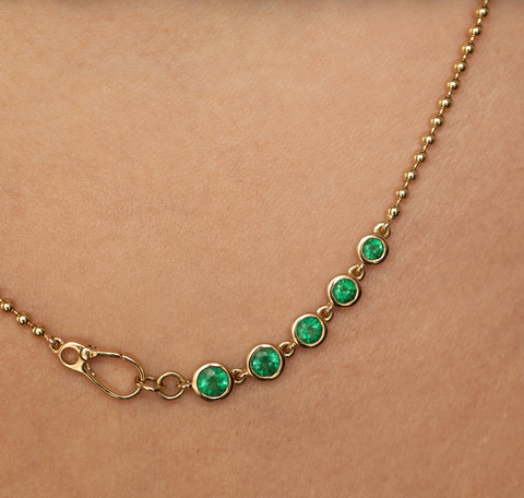 14K GOLD GEM HALO NECKLACES