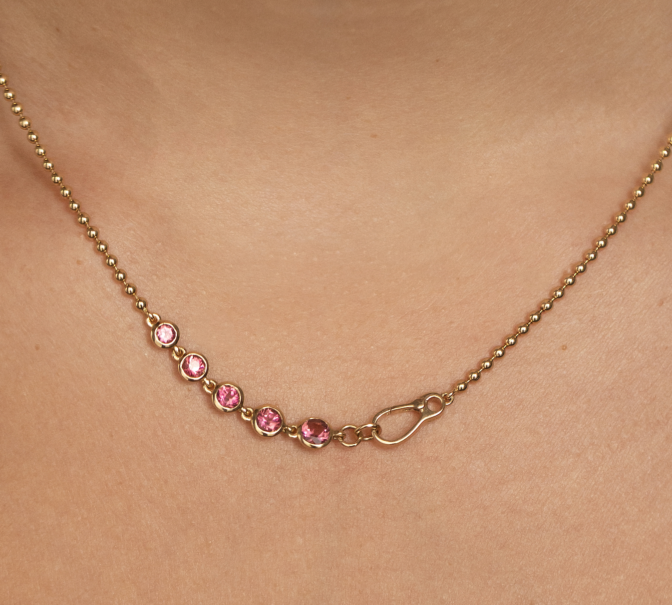 14K GOLD GEM HALO NECKLACES