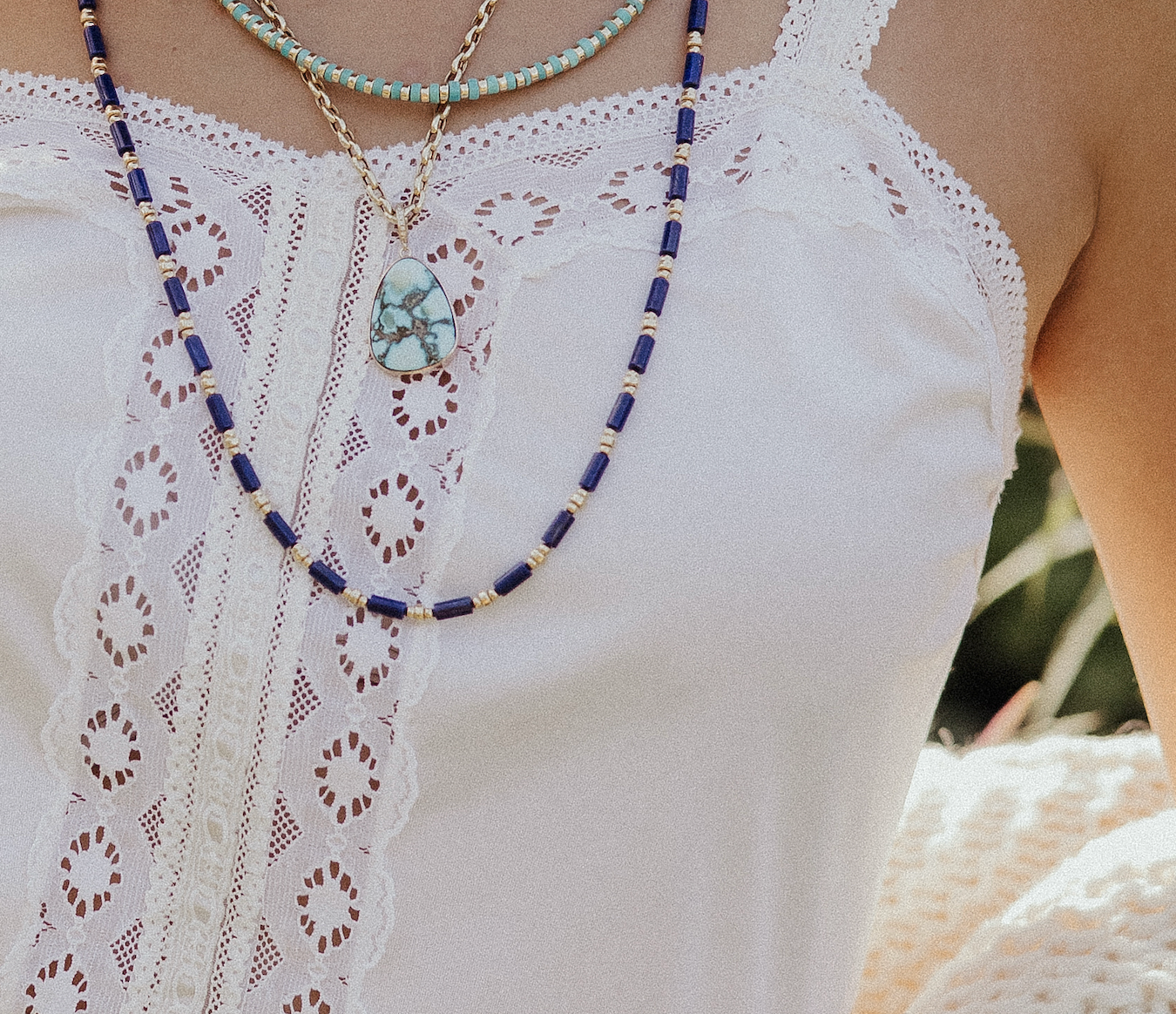 THE LAPIS AND GOLD BEAD NECKLACE