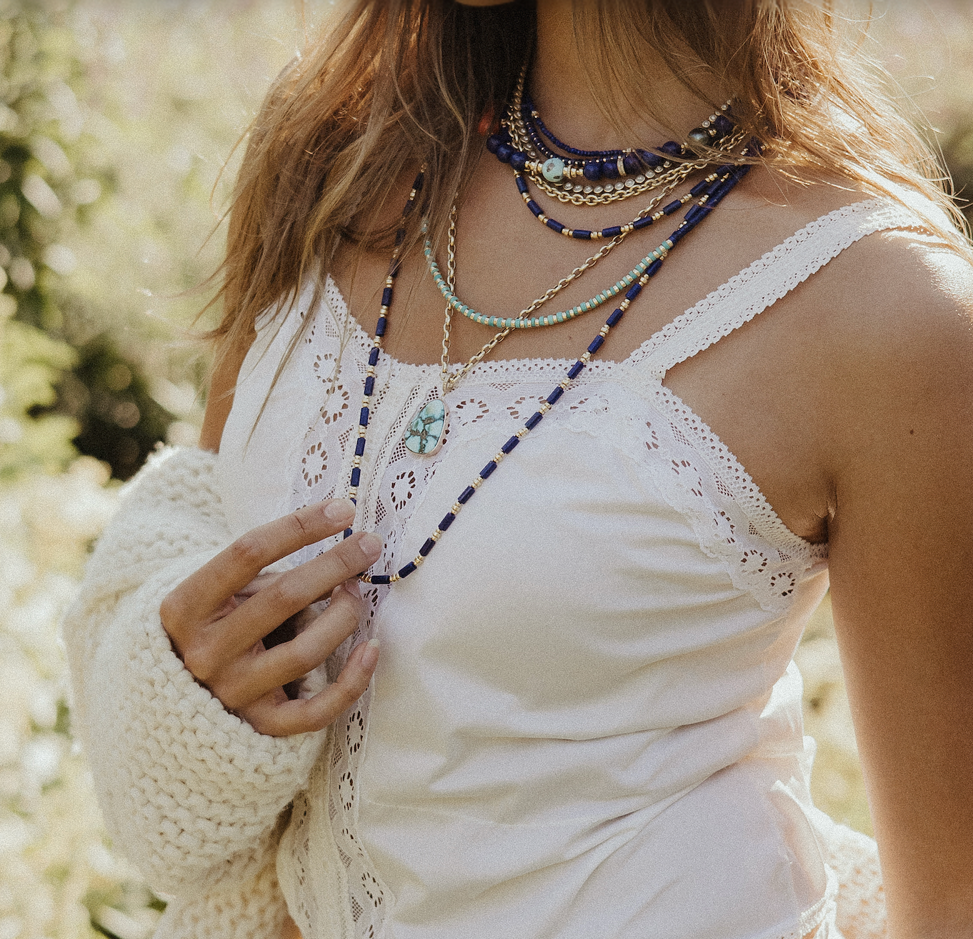 THE LAPIS AND GOLD BEAD NECKLACE