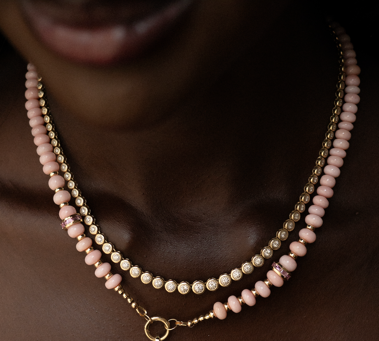 PINK OPAL & PINK SAPPHIRE NECKLACE