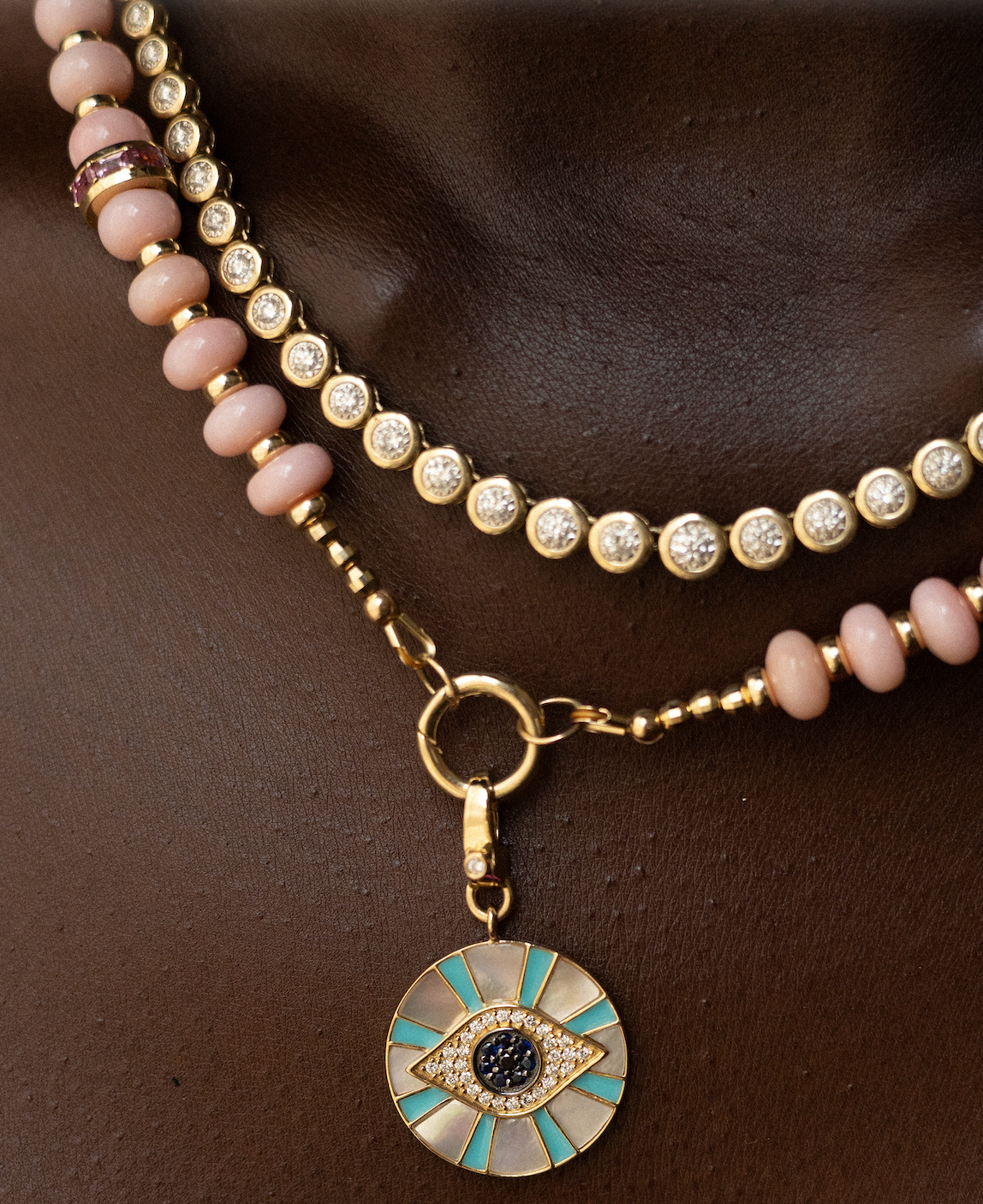 PINK OPAL & PINK SAPPHIRE NECKLACE