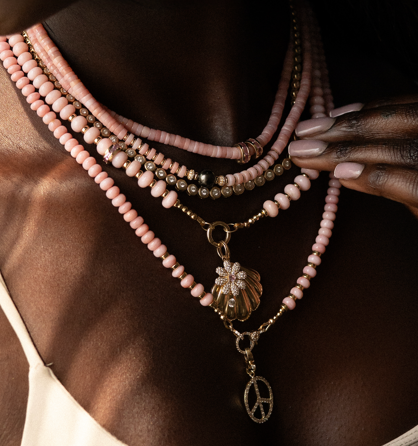 PINK OPAL & PINK SAPPHIRE NECKLACE