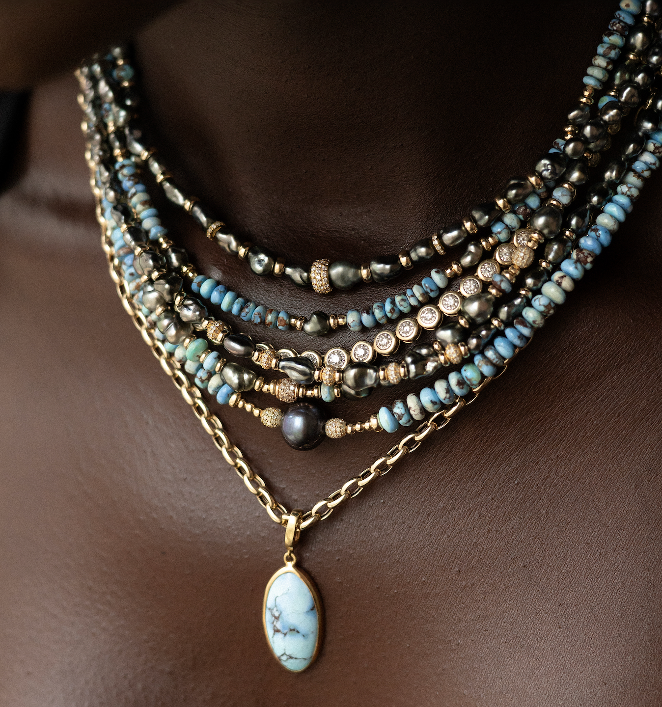 GOLDEN HILL & TAHITIAN PEARL NECKLACE