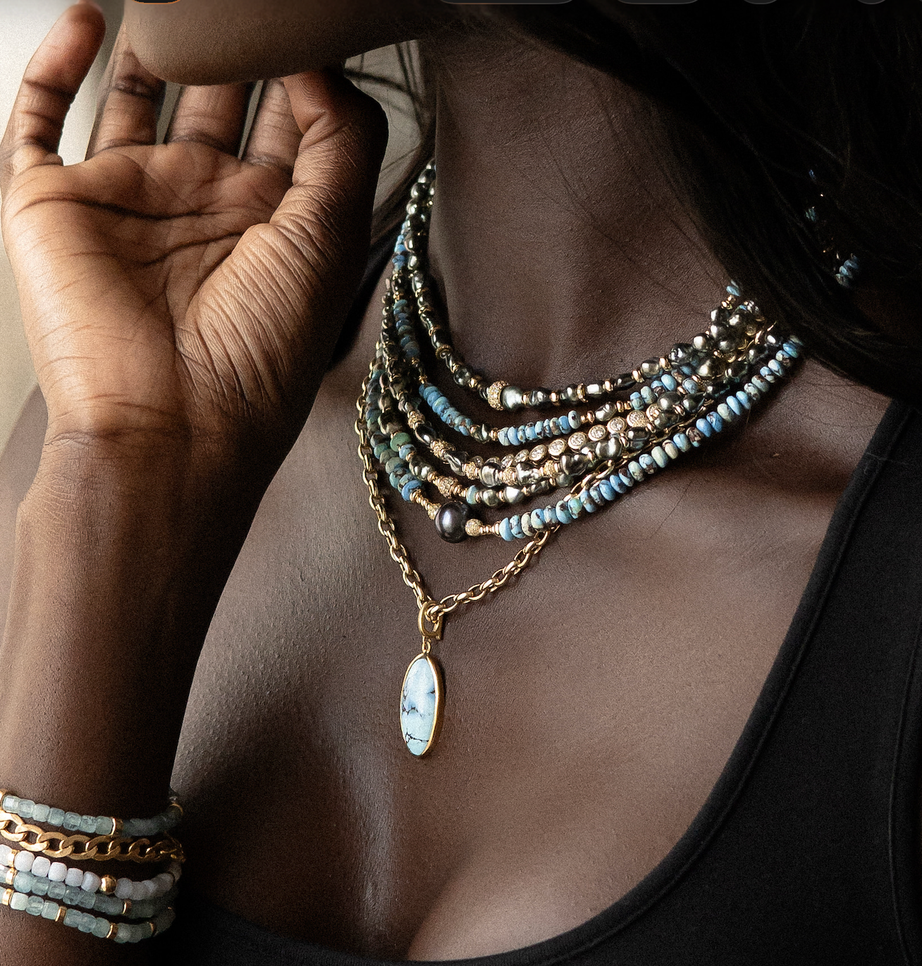 GOLDEN HILL & TAHITIAN PEARL NECKLACE