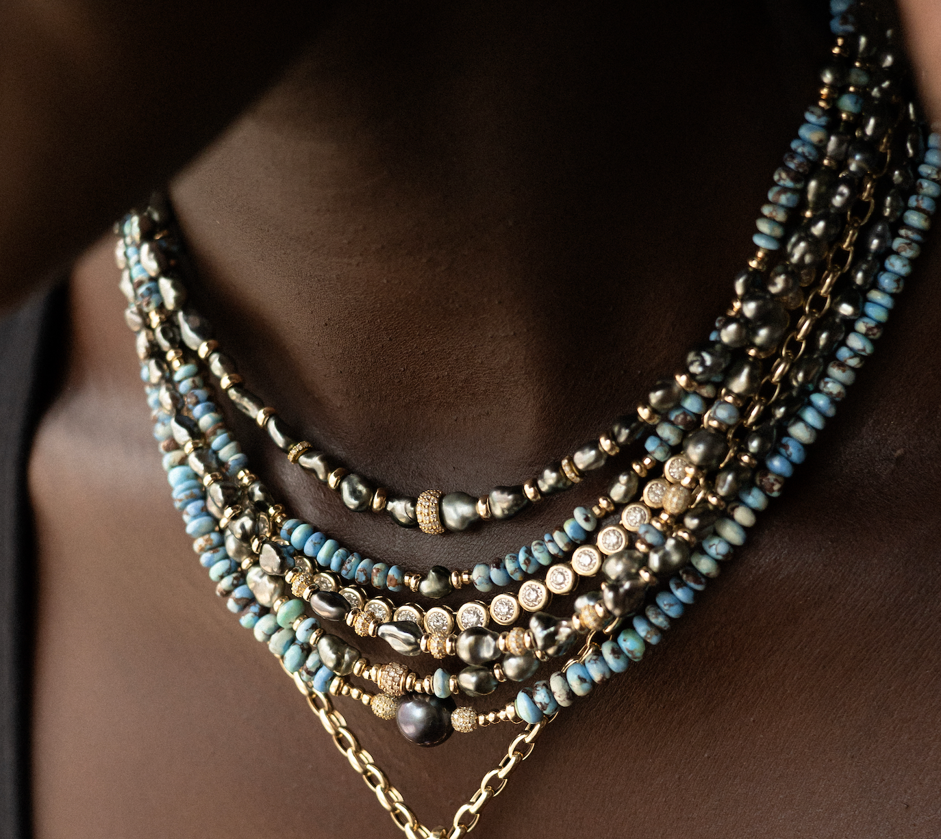GOLDEN HILL & TAHITIAN PEARL NECKLACE