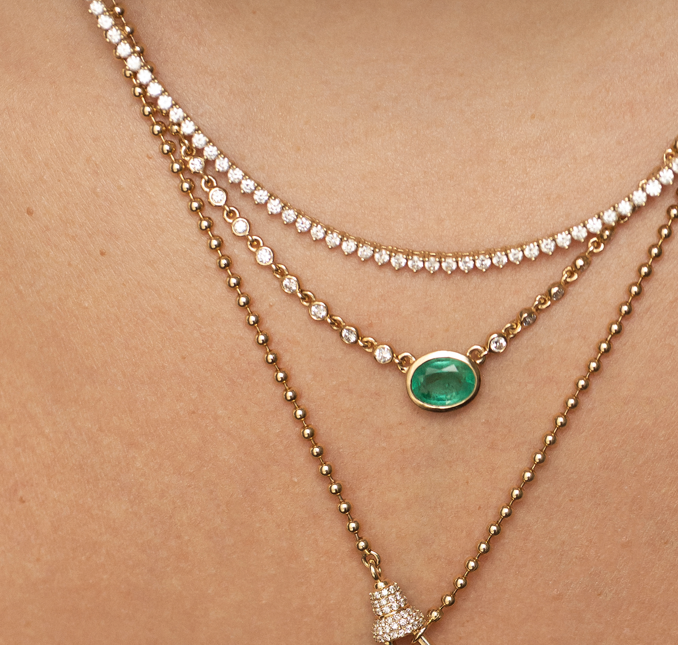 DIAMOND DROP 3 PRONG SPARKLE NECKLACE