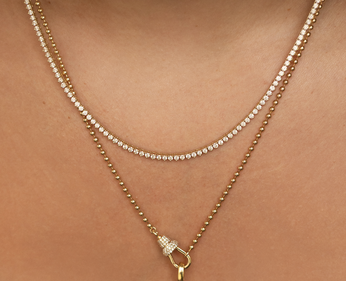 DIAMOND DROP 3 PRONG SPARKLE NECKLACE