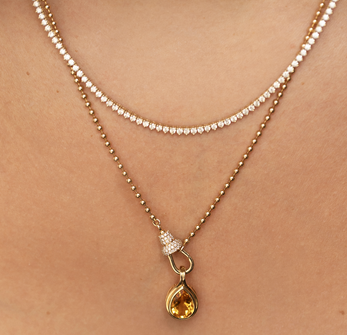 DIAMOND DROP 3 PRONG SPARKLE NECKLACE