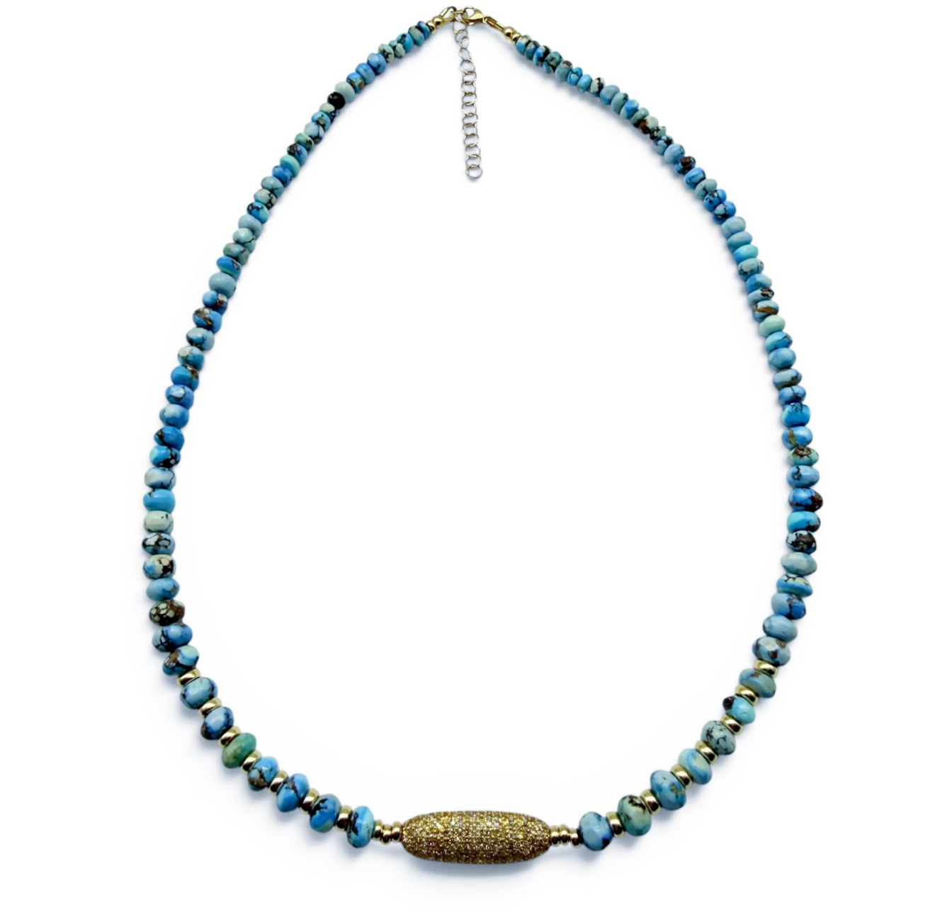 GOLDEN HILL AND DIAMOND BEAD NECKLACE