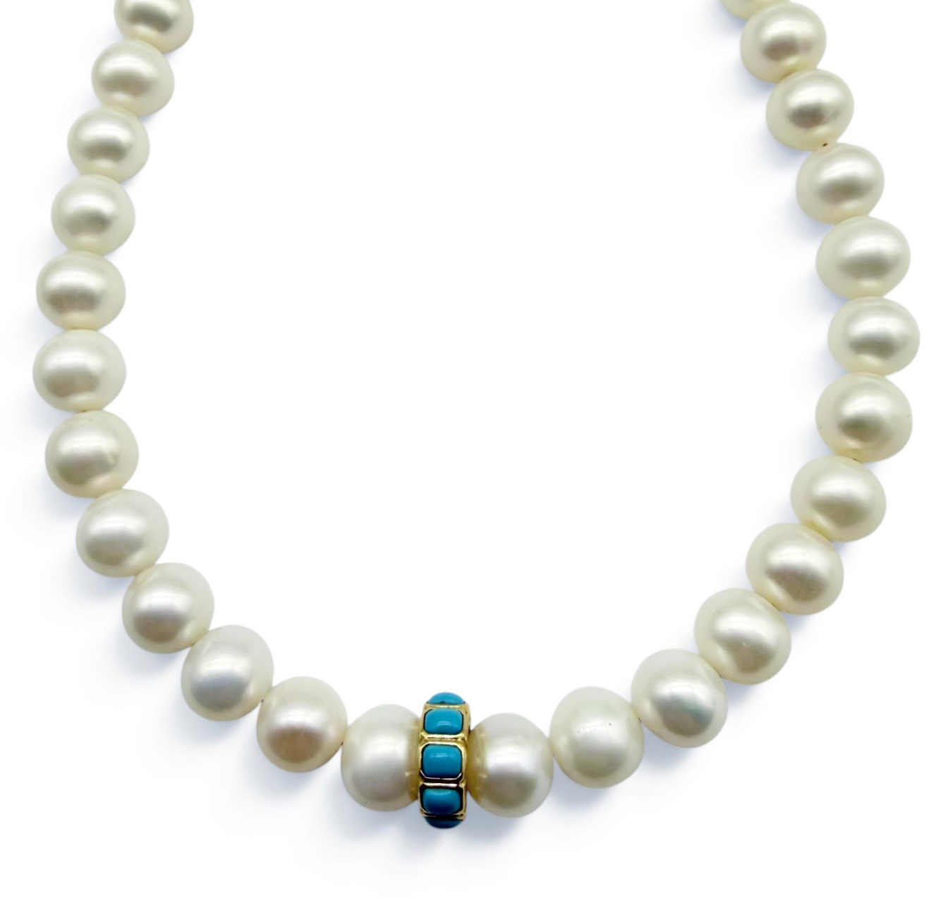 PEARL & TURQUOISE BEAD NECKLACE