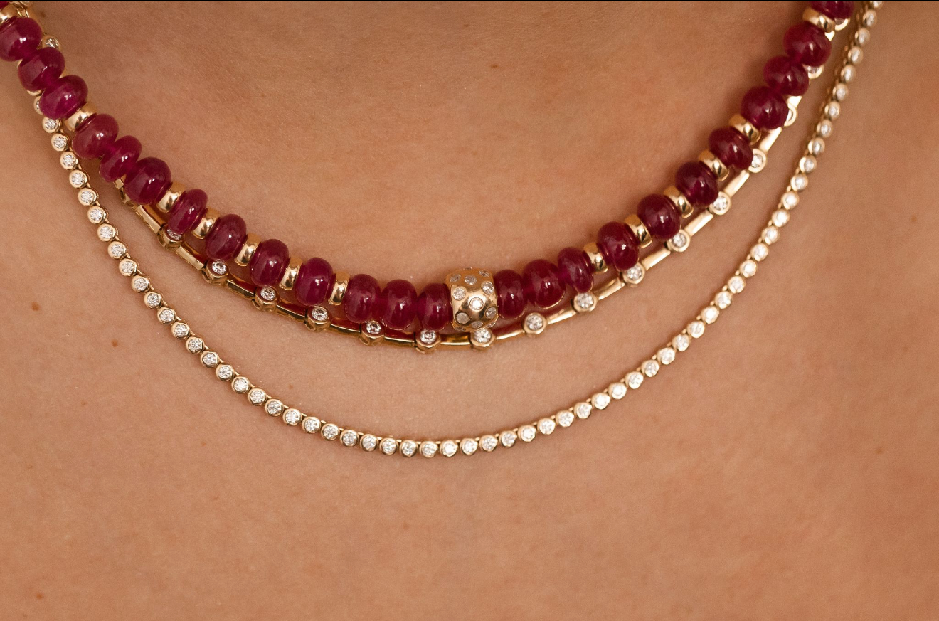 RUBY BEADED NECKLACES
