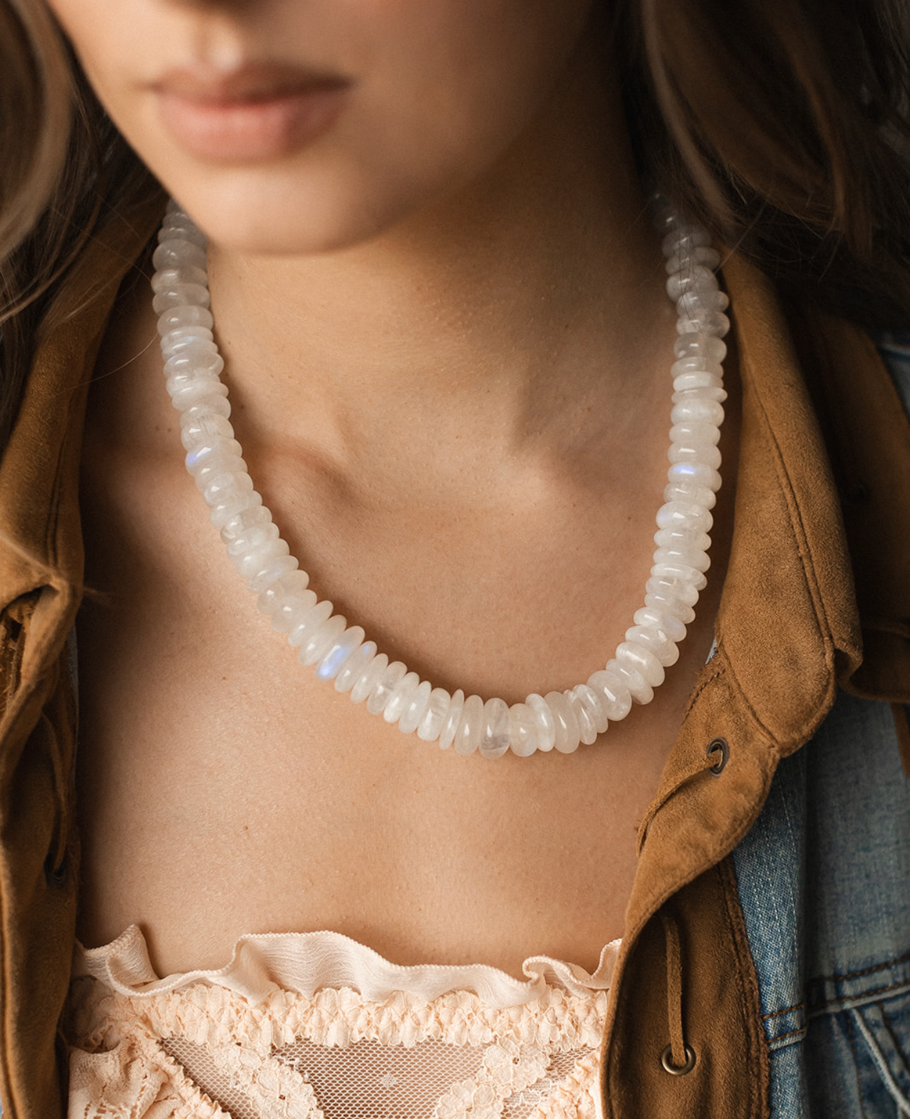 MOONSTONE BEADED NECKLACES