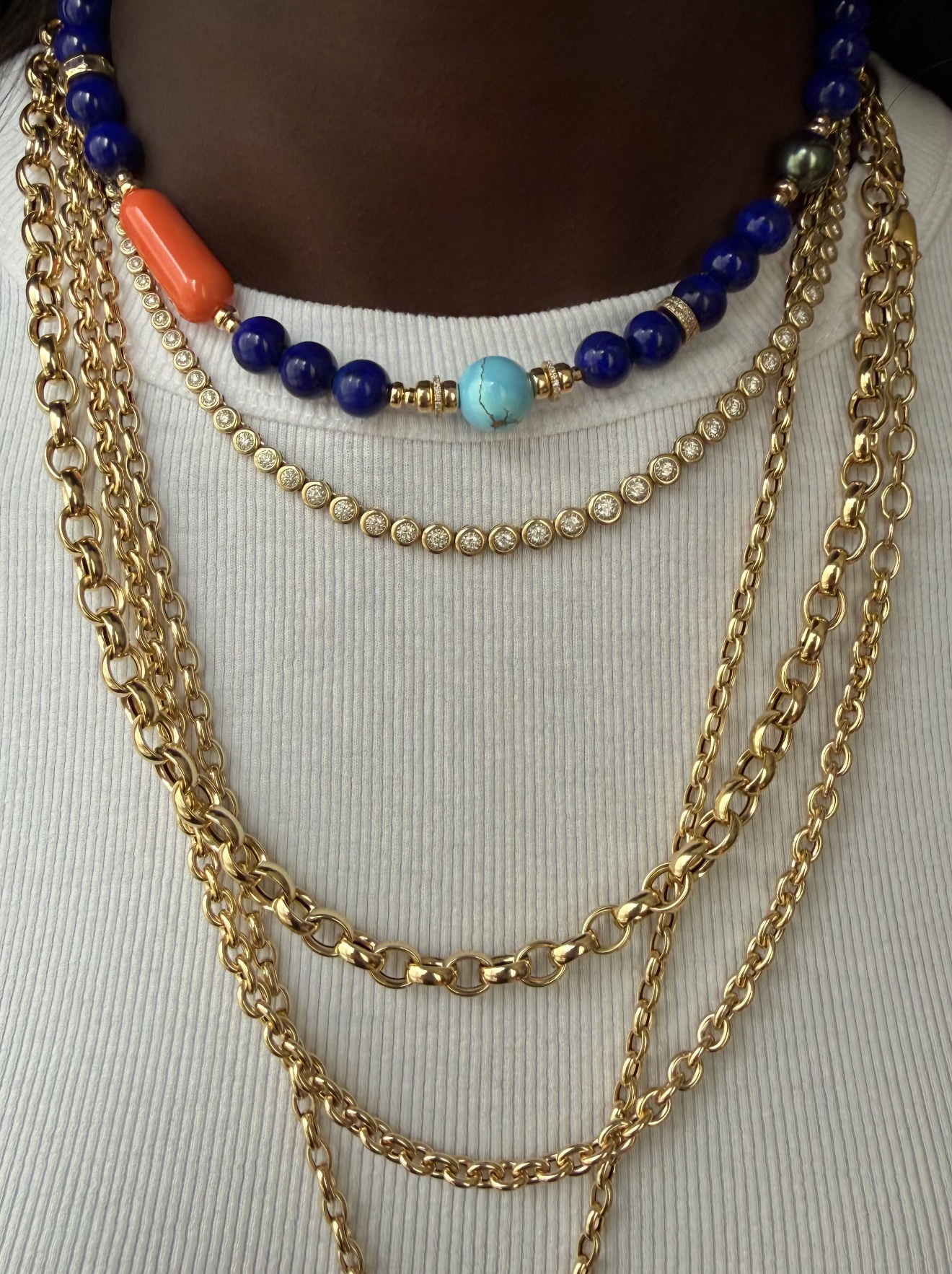 14K GOLD PUFFY ROLO CHAIN