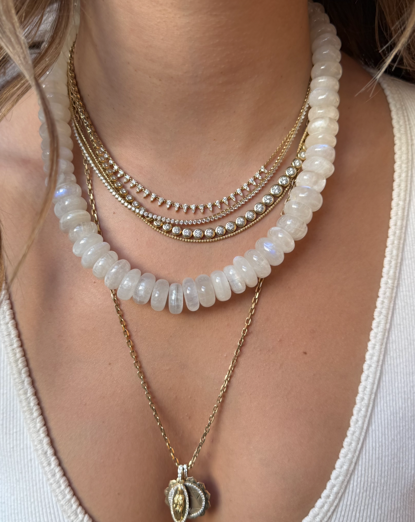 MOONSTONE BEADED NECKLACES