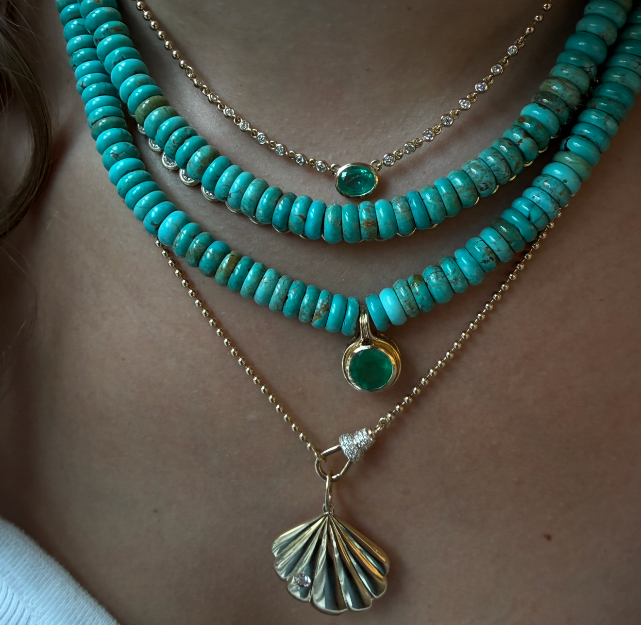 14K GOLD AND EMERALD CLIP CHARM