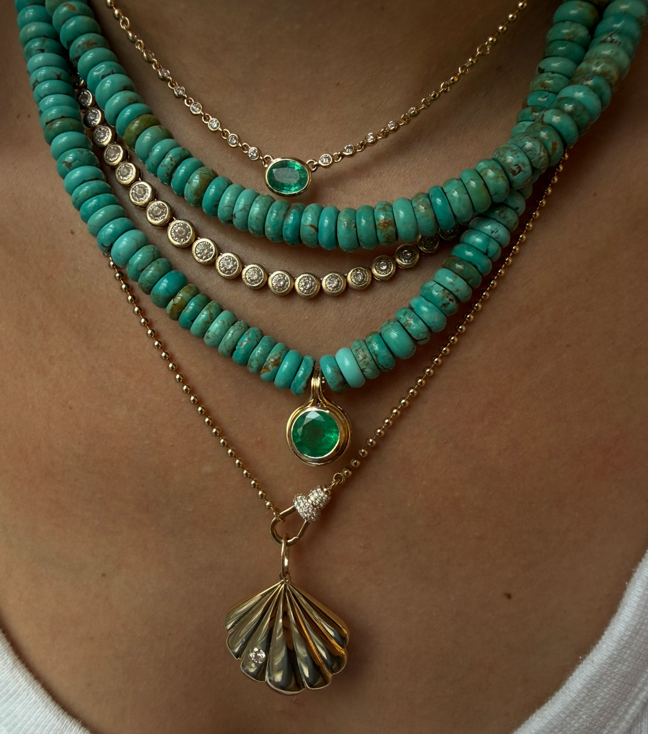 14K GOLD AND EMERALD CLIP CHARM