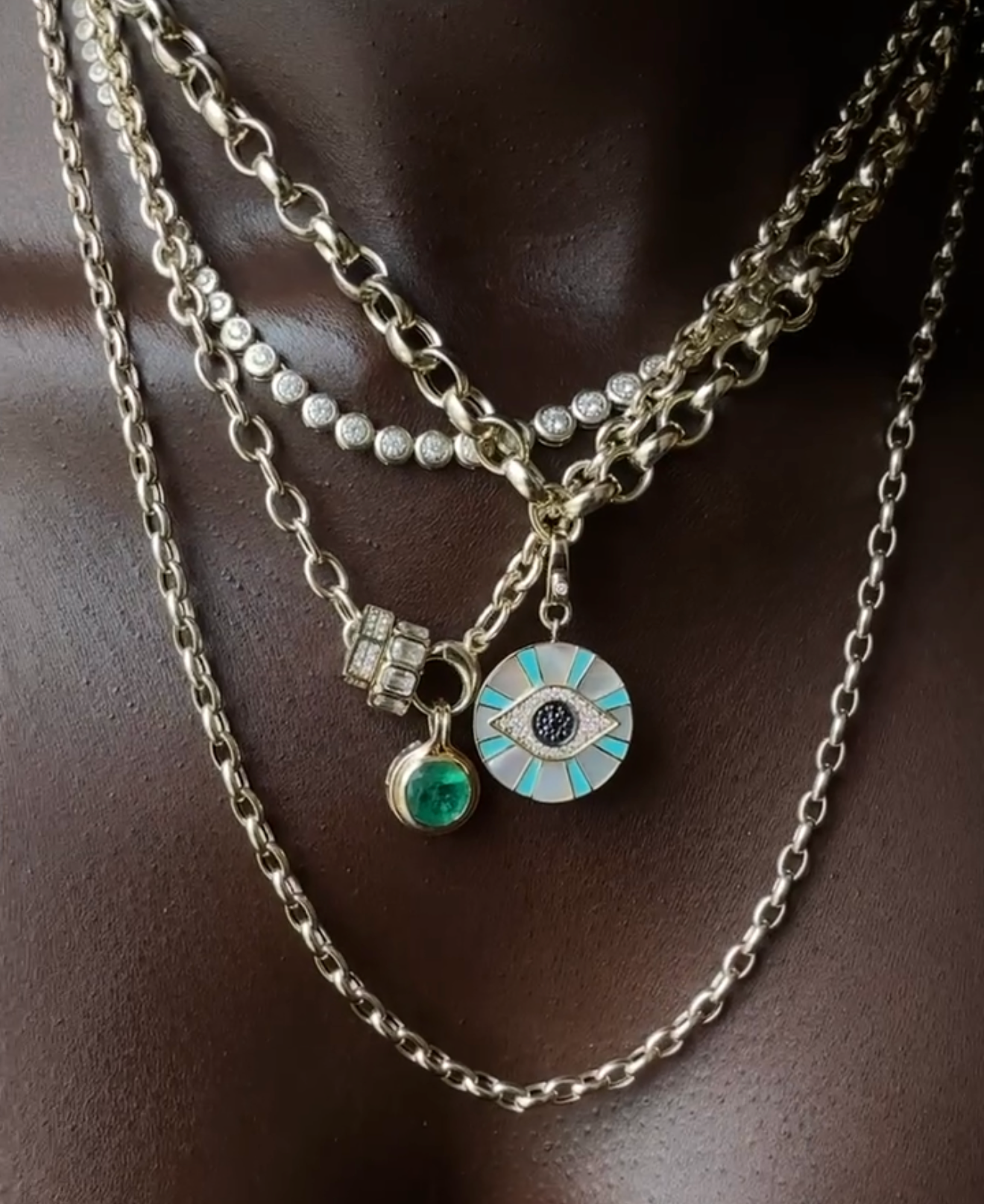 14K GOLD PUFFY ROLO CHAIN