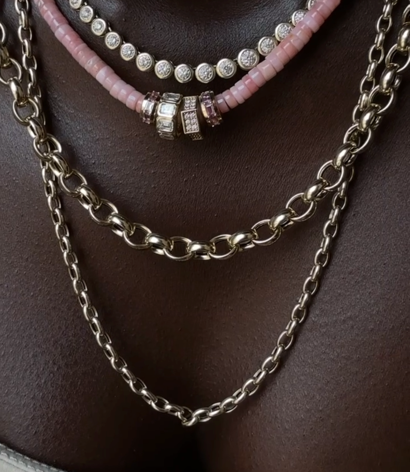 14K GOLD PUFFY ROLO CHAIN
