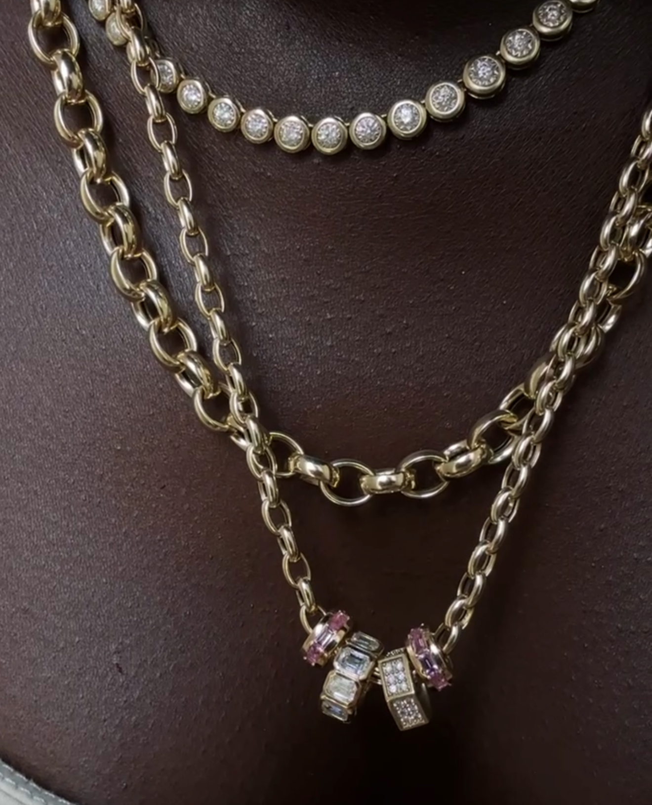 14K GOLD PUFFY ROLO CHAIN