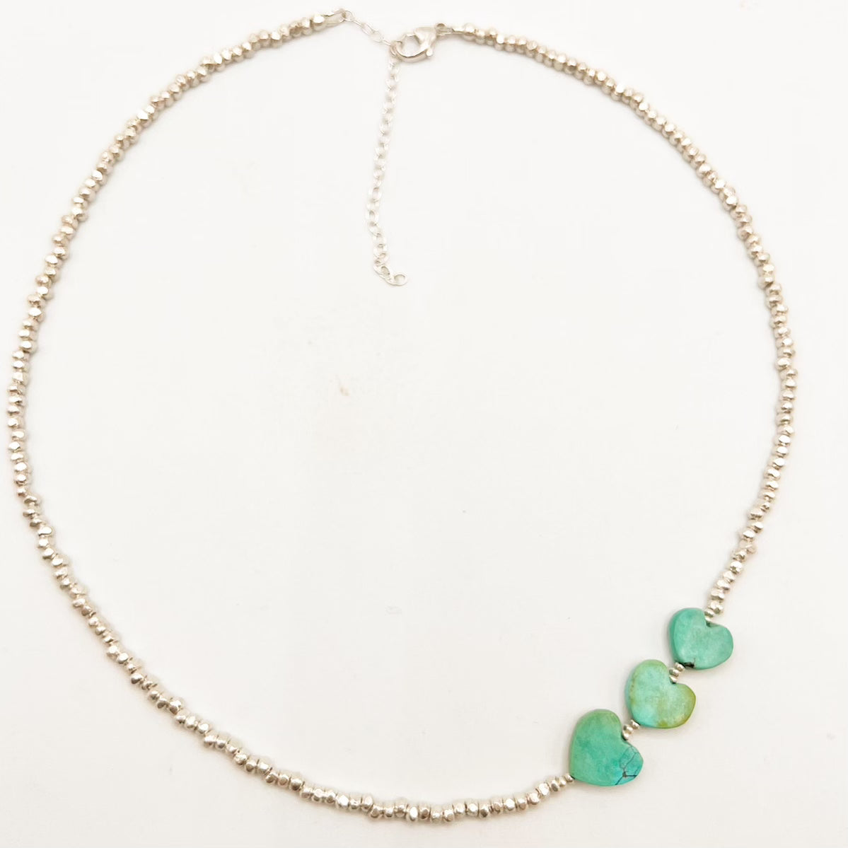 TURQUOISE & SILVER HEART NECKLACE- GIFT