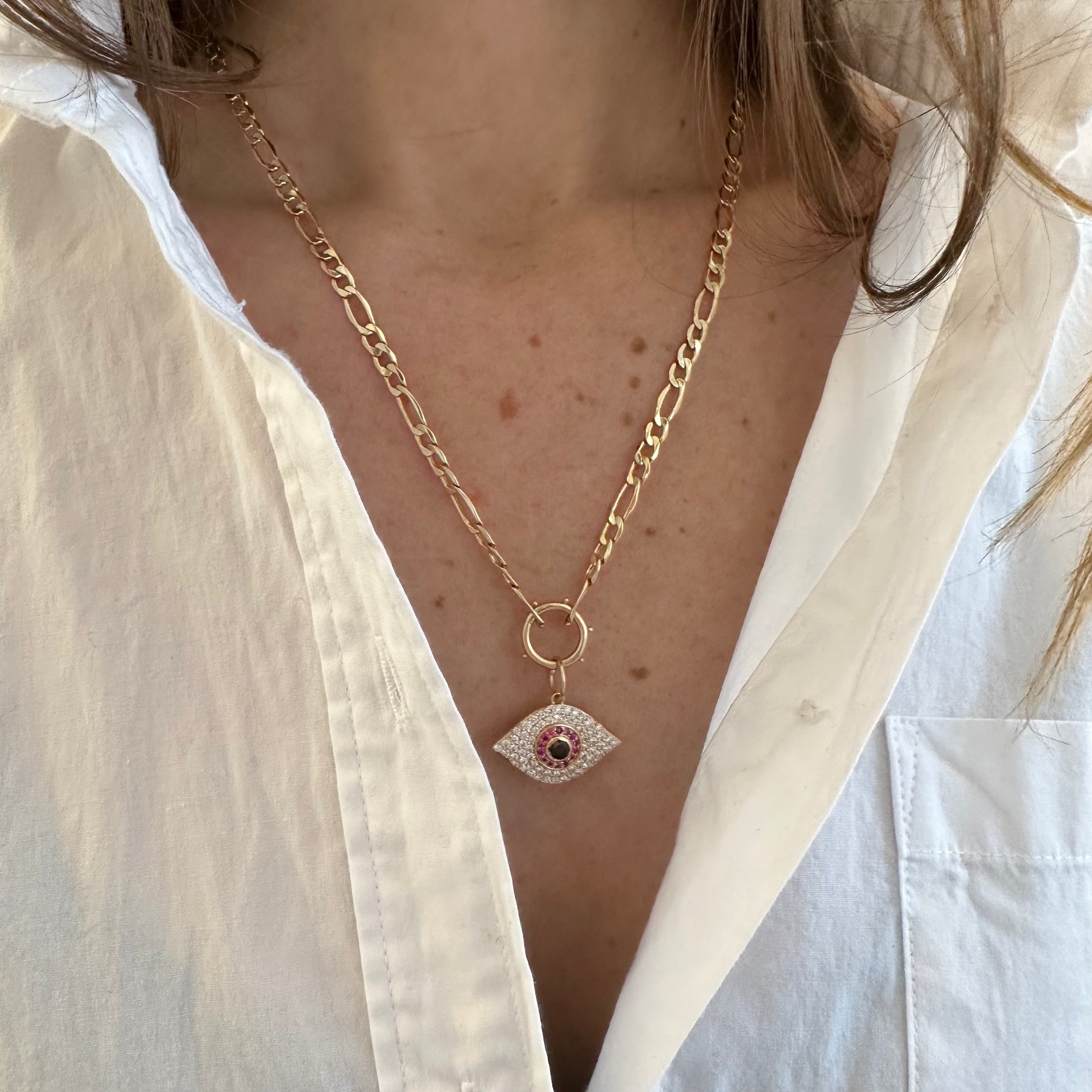 PINK SAPPHIRE & DIAMOND PROTECTION AMULET