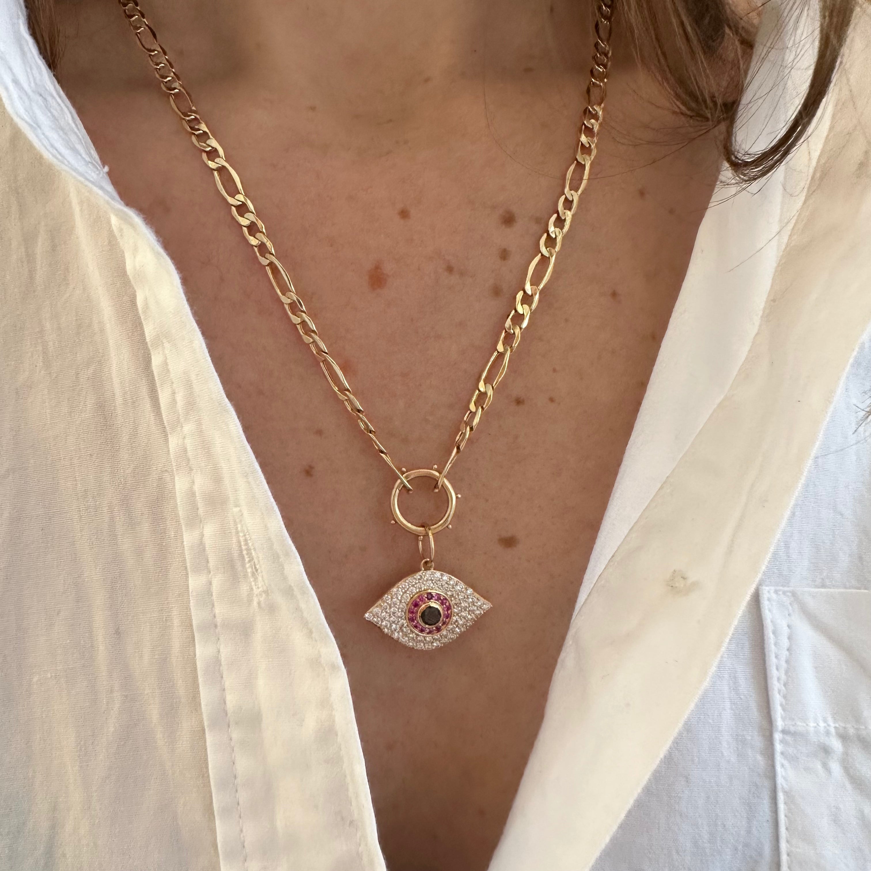PINK SAPPHIRE & DIAMOND PROTECTION AMULET